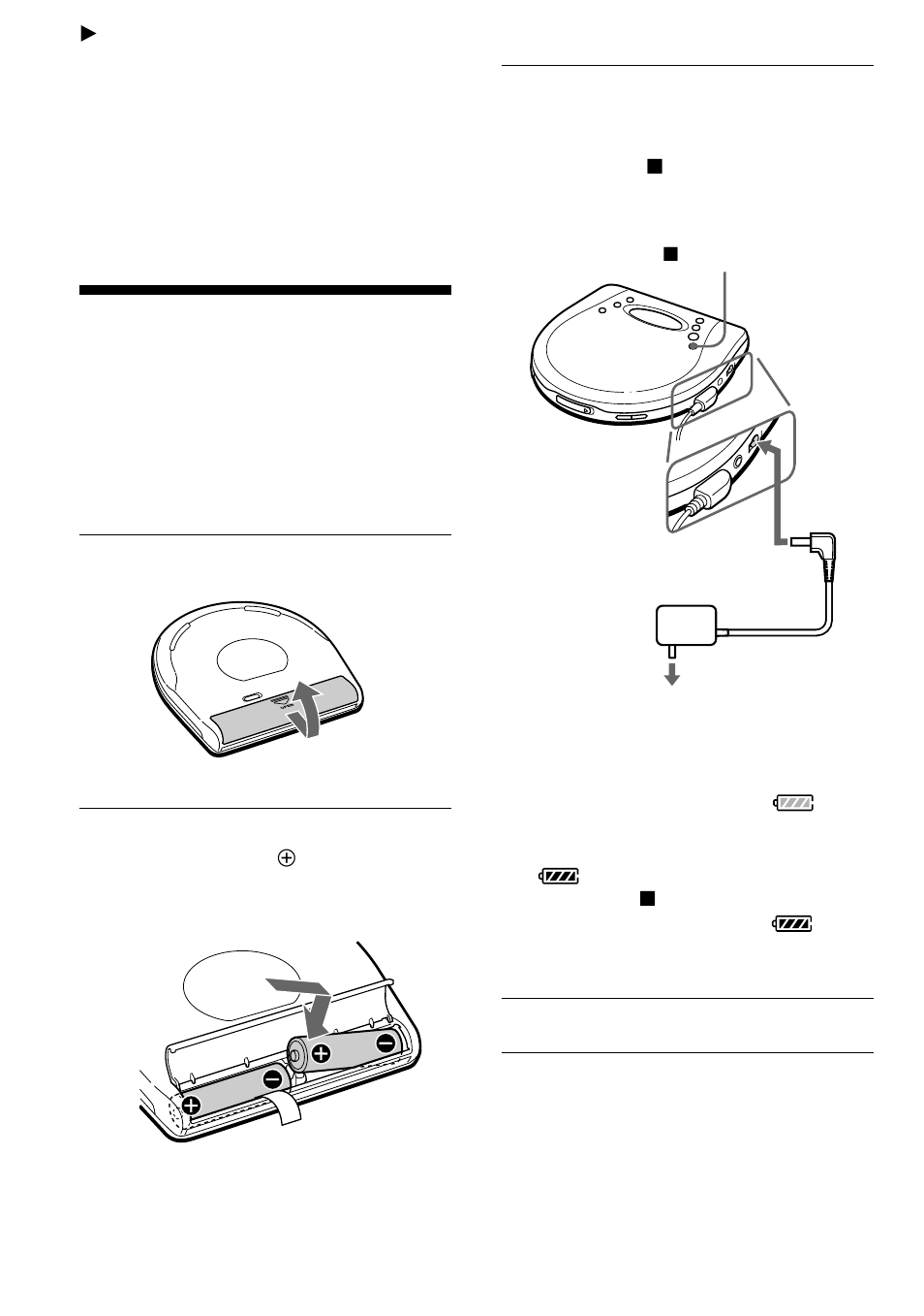 Connecting to a power source, Using the rechargeable batteries | Sony D-FJ737 User Manual | Page 20 / 32