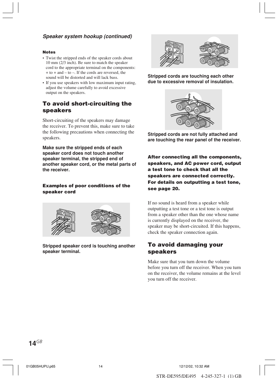 Sony STR-DE595 User Manual | Page 14 / 48
