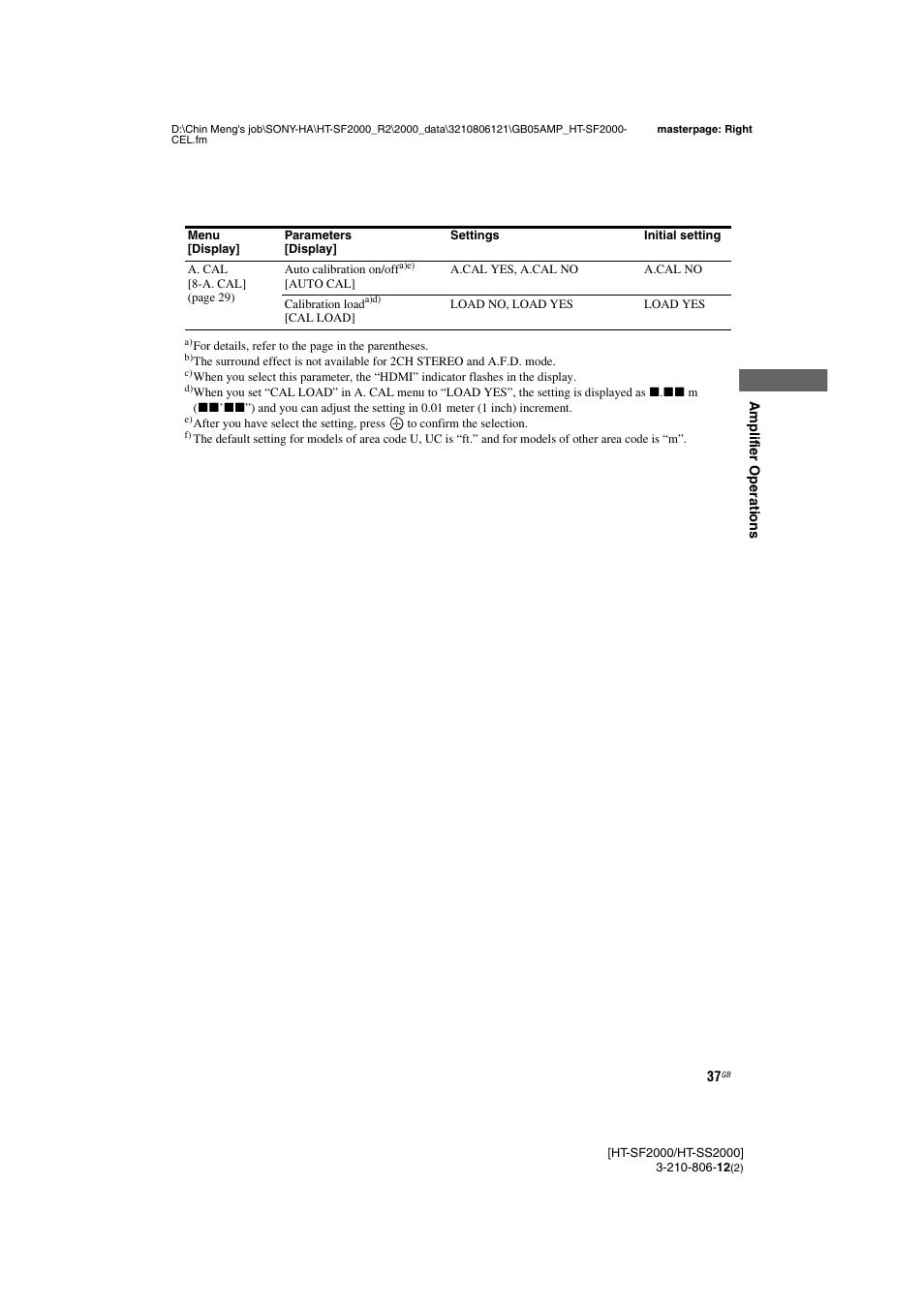 Sony HT-SF2000 User Manual | Page 37 / 68