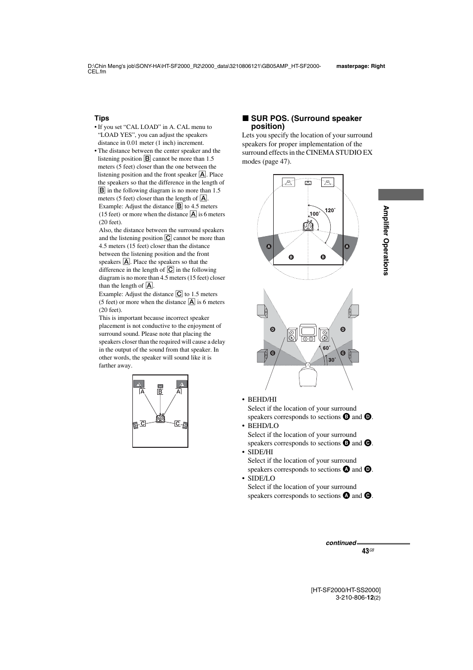 Sony HT-SF2000 User Manual | Page 43 / 68