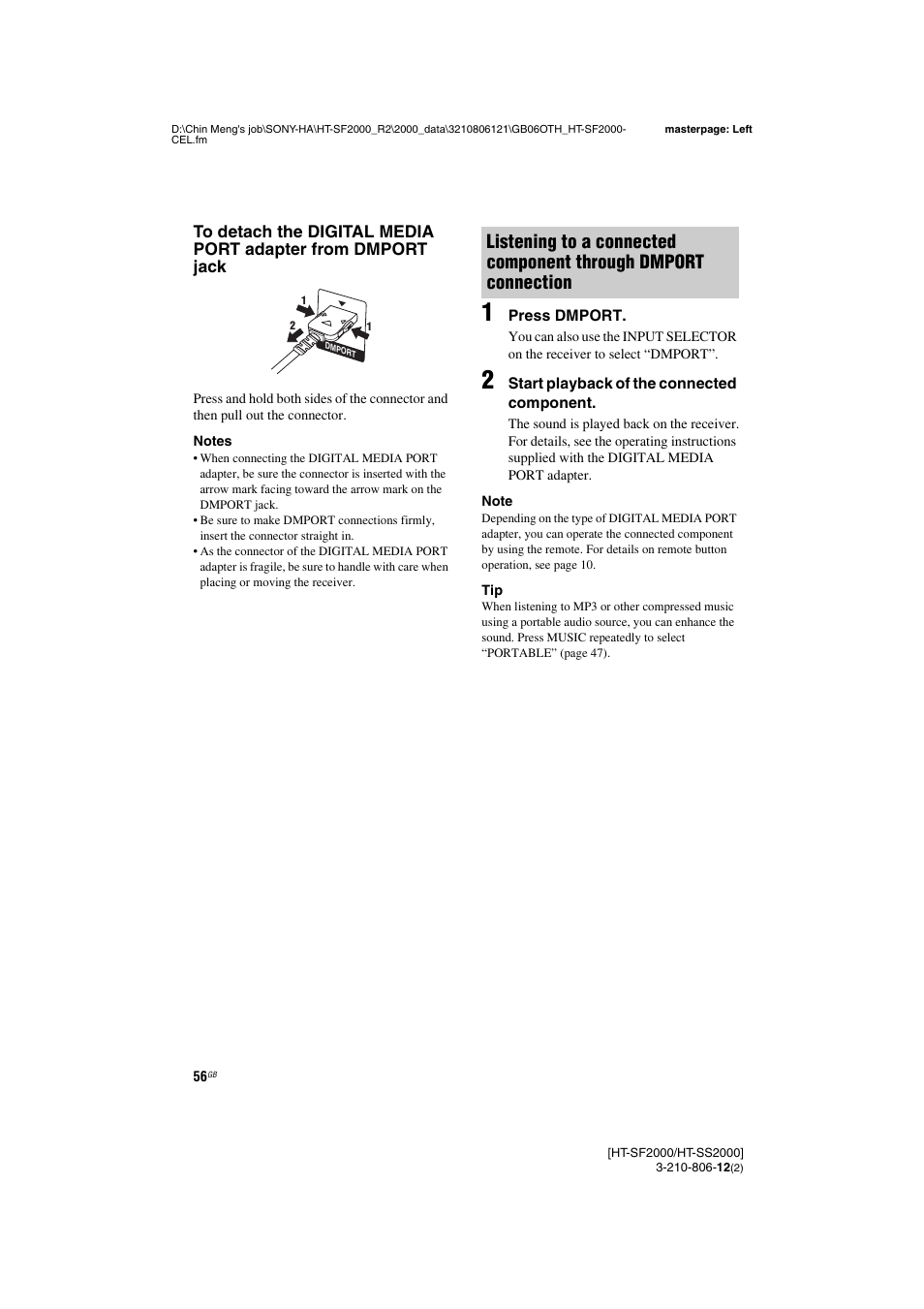 Sony HT-SF2000 User Manual | Page 56 / 68