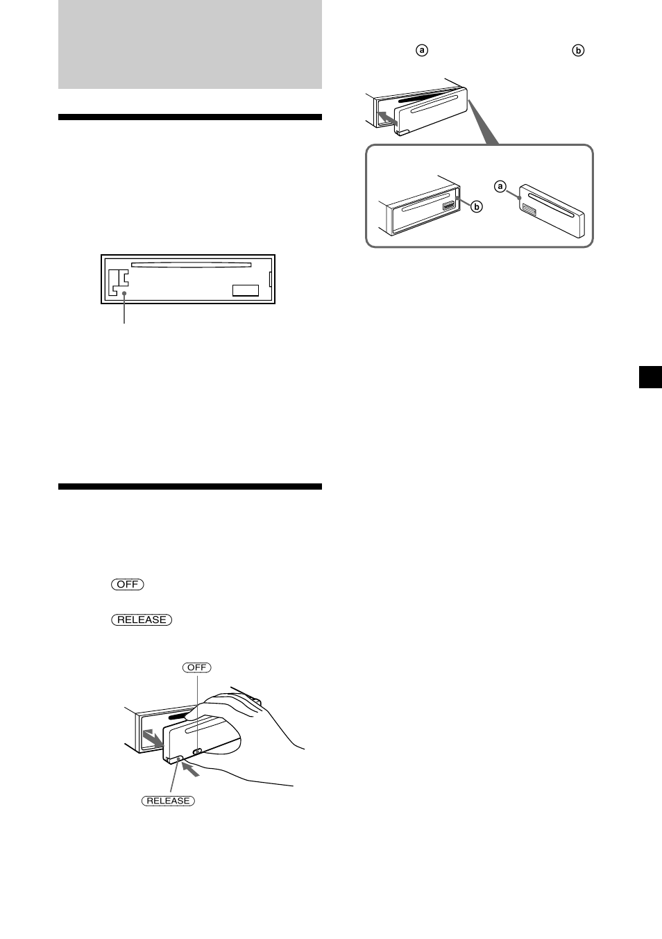 Getting started, Resetting the unit, Detaching the front panel | Sony CDX-C4750 User Manual | Page 5 / 28