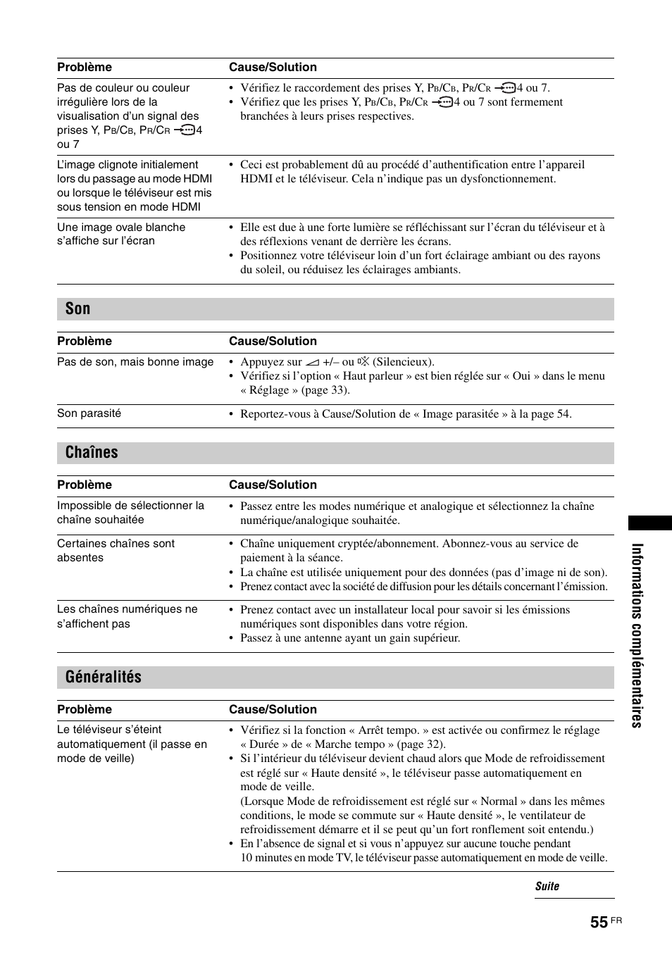 Chaînes, Généralités | Sony KDS-70R2000 User Manual | Page 111 / 236