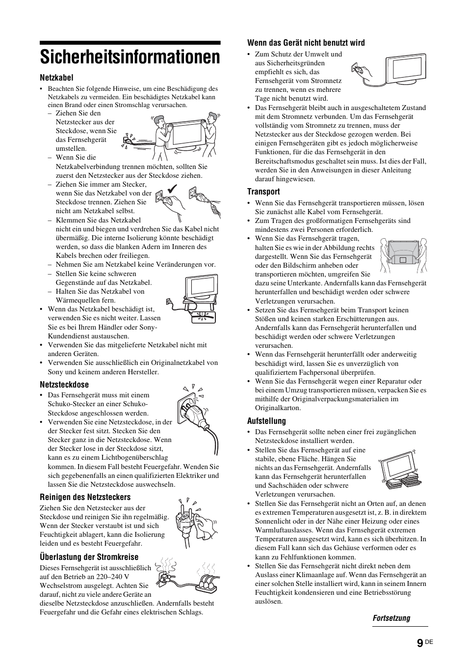 Sicherheitsinformationen | Sony KDS-70R2000 User Manual | Page 123 / 236