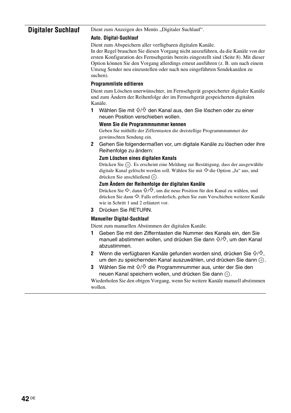 Digitaler suchlauf | Sony KDS-70R2000 User Manual | Page 156 / 236