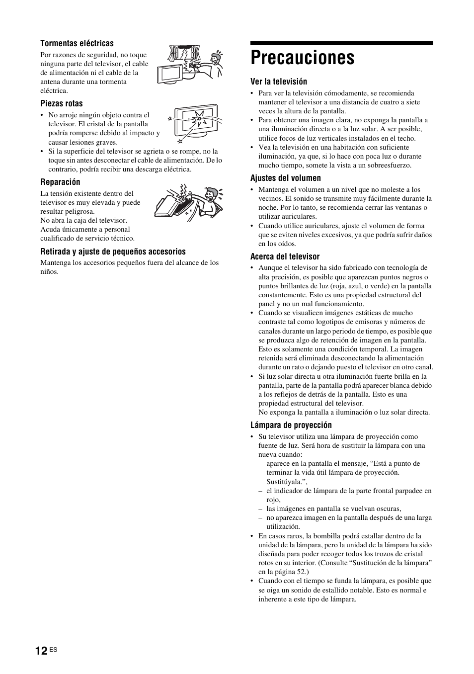 Precauciones | Sony KDS-70R2000 User Manual | Page 184 / 236