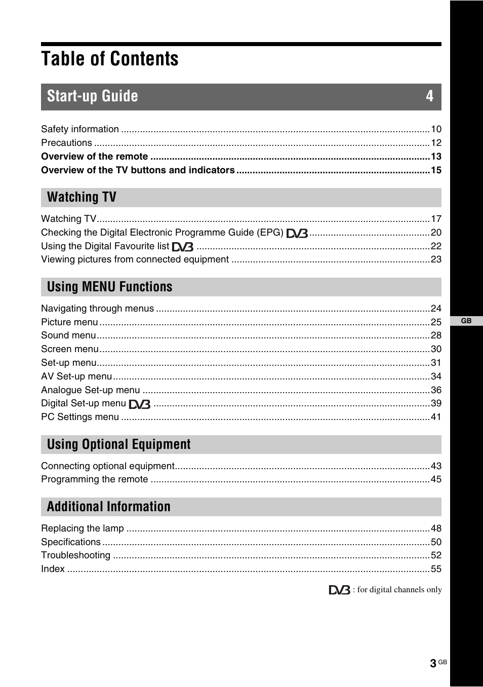 Sony KDS-70R2000 User Manual | Page 3 / 236