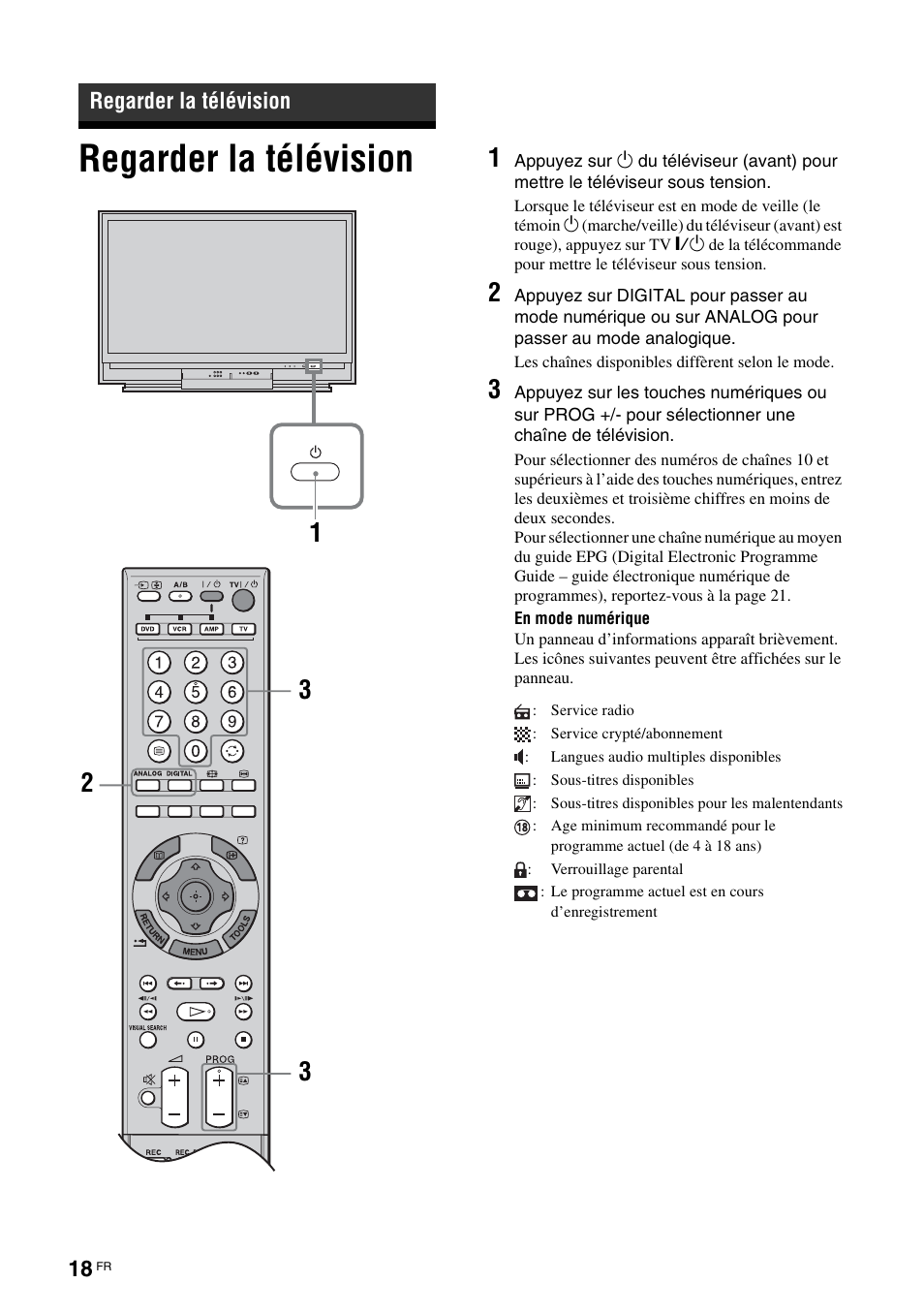 Regarder la télévision | Sony KDS-70R2000 User Manual | Page 74 / 236