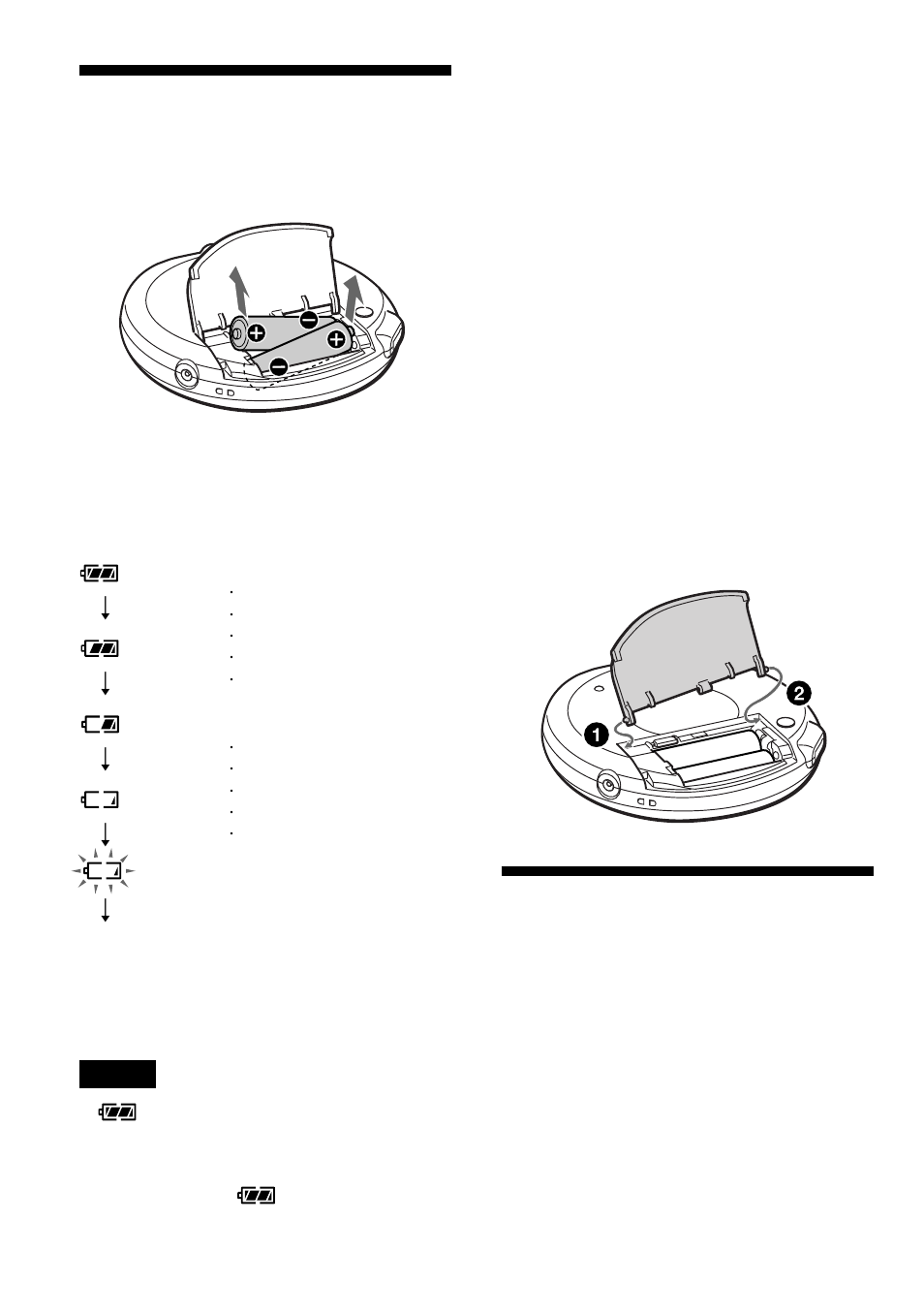 乾電池で使う, Lo batt, Ac 3 (lr6) 3 lr6 | Sony D-FJ65 User Manual | Page 28 / 40