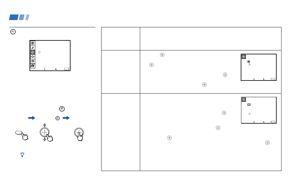 Using the timer menu, Using conventional tv features (continued), Tip z | Sony KWP 65HD1 User Manual | Page 56 / 86