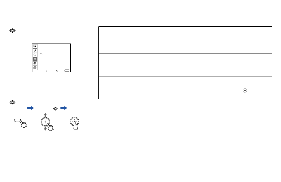 Using the wide screen mode, Menu, Using the wide screen mode menu | Sony KWP 65HD1 User Manual | Page 57 / 86