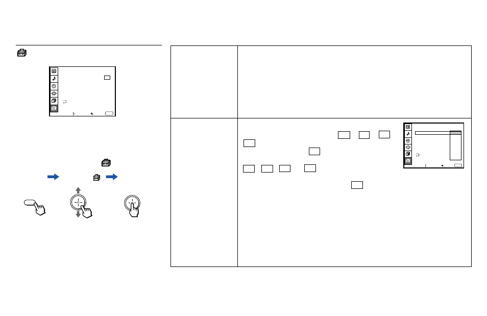 Using the set up menu | Sony KWP 65HD1 User Manual | Page 63 / 86