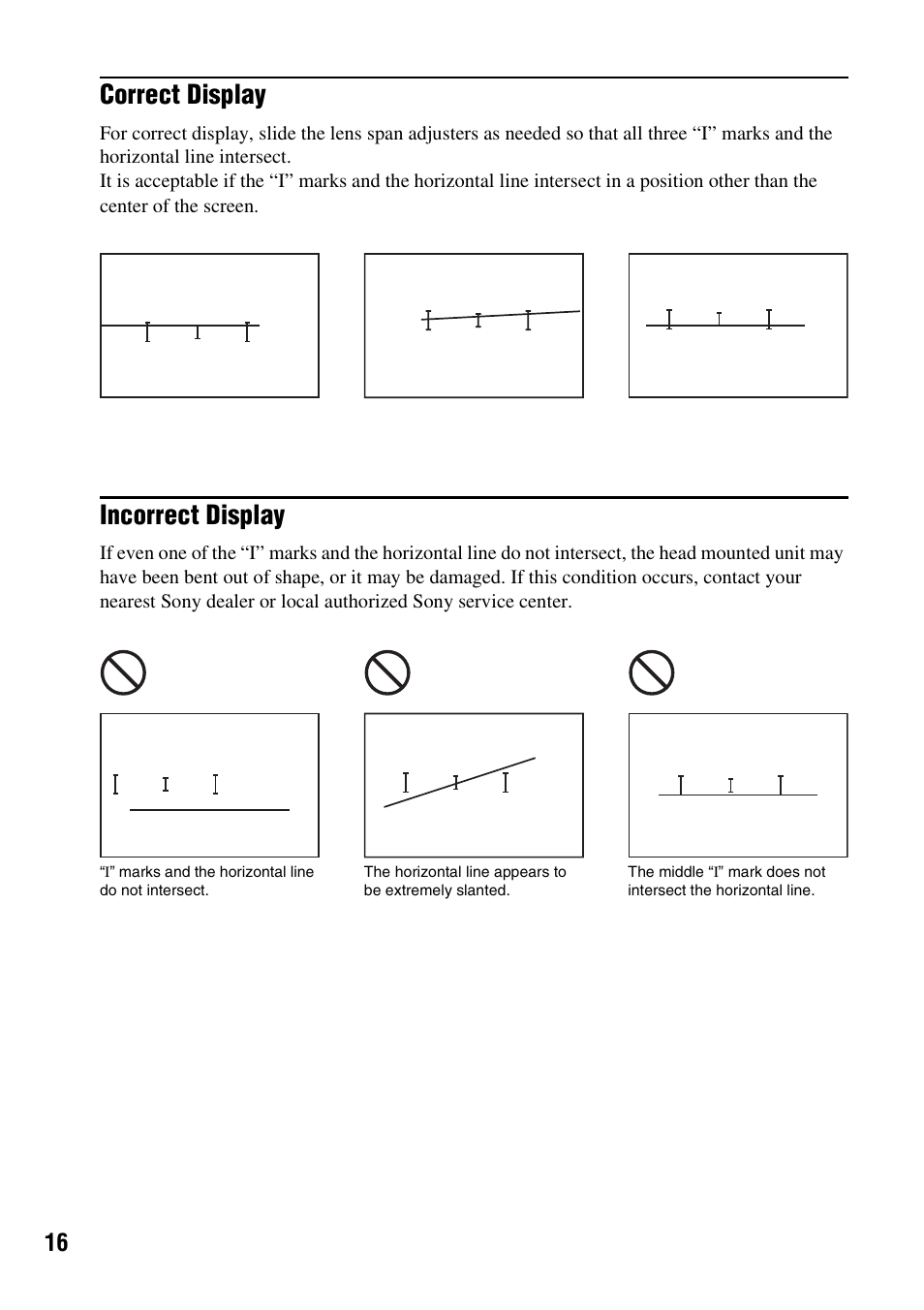 Correct display, Incorrect display | Sony HMZ-T1 User Manual | Page 16 / 32
