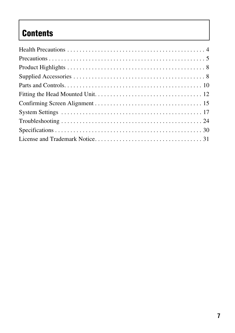 Sony HMZ-T1 User Manual | Page 7 / 32