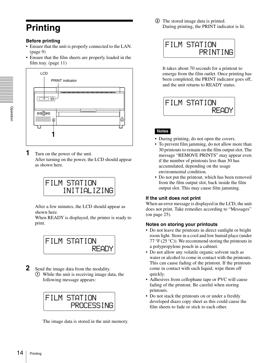 Printing, R (14, Or (14, 26 | Sony UP-DF500 User Manual | Page 14 / 39