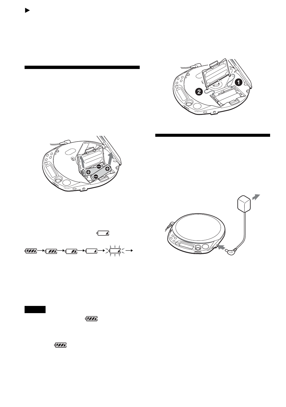 Connecting to a power source, Using the dry batteries, Using the ac power adaptor | Sony D-NF610 User Manual | Page 30 / 40