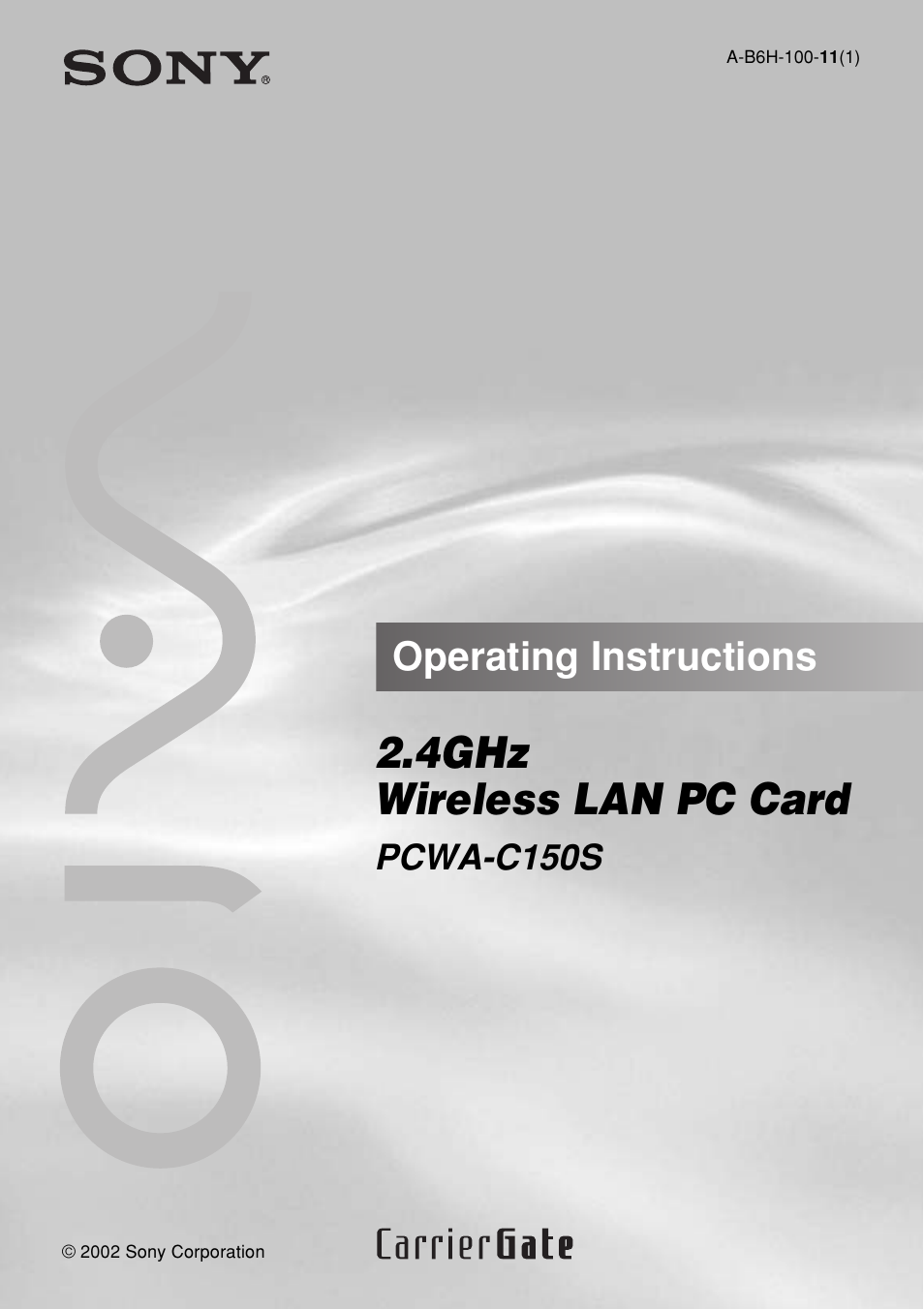 Sony PCWA-C150S User Manual | 60 pages