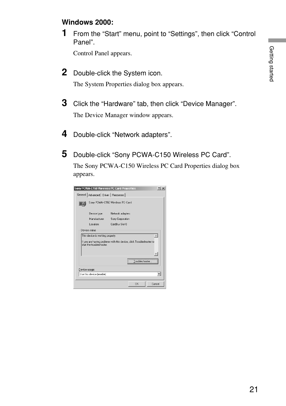 Sony PCWA-C150S User Manual | Page 21 / 60