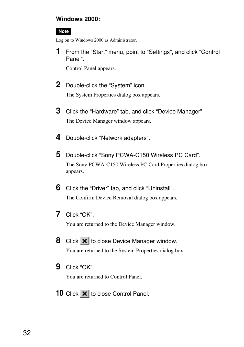 Sony PCWA-C150S User Manual | Page 32 / 60