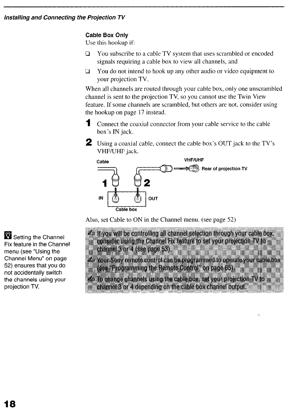 Cable box only | Sony KP-6lHS20 User Manual | Page 18 / 82