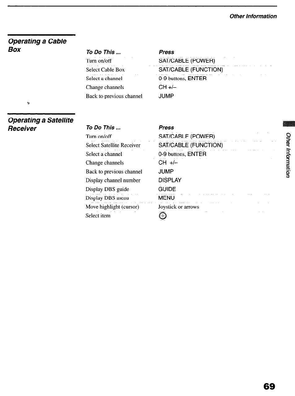 To do this, Press | Sony KP-6lHS20 User Manual | Page 69 / 82