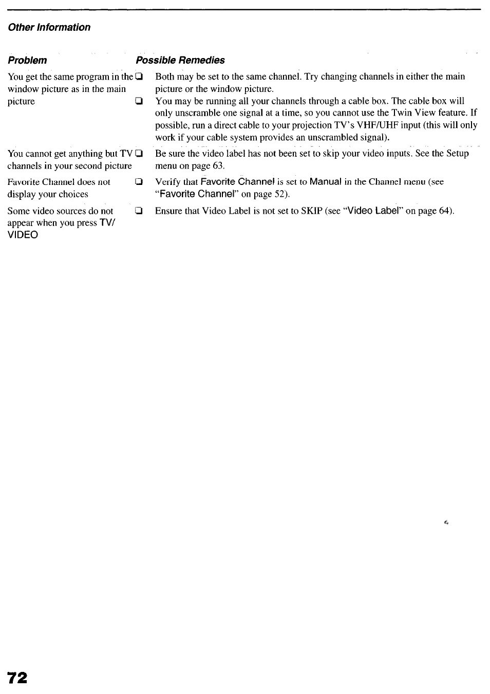 Sony KP-6lHS20 User Manual | Page 72 / 82