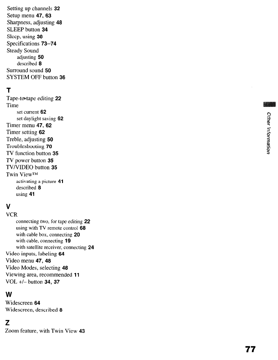 Sony KP-6lHS20 User Manual | Page 77 / 82