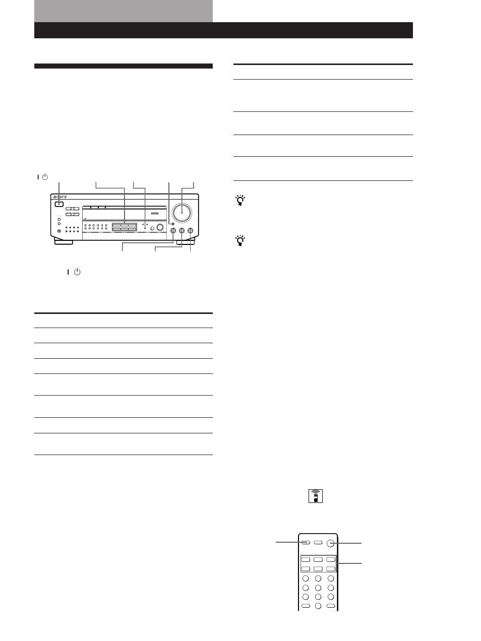 Receiver operations, Selecting a component 9, Selecting a component | Watching/listening to video programs, Using the remote | Sony STR-SE581 User Manual | Page 9 / 24