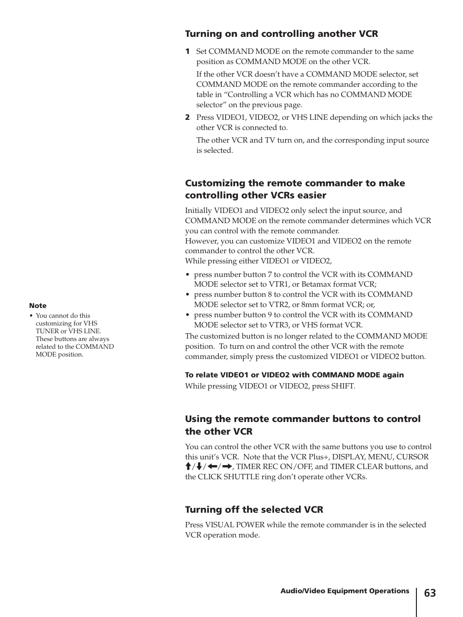 Sony SLV-AV100C User Manual | Page 63 / 104