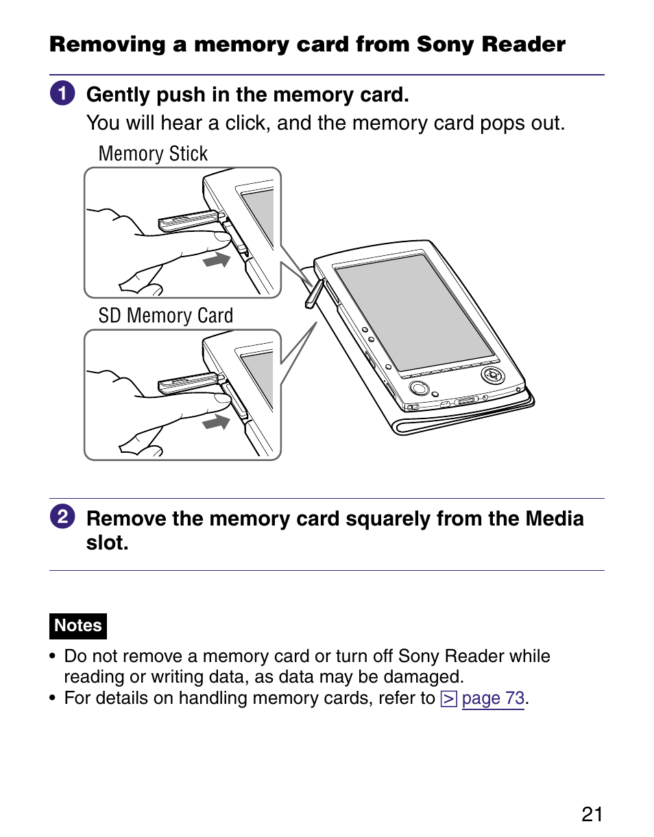 Sony Q READER PRS-500 User Manual | Page 21 / 82