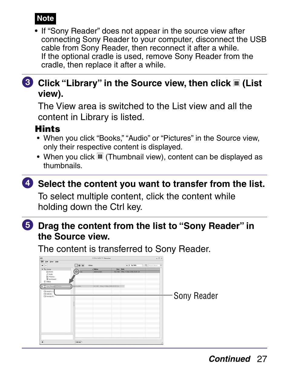 Sony Q READER PRS-500 User Manual | Page 27 / 82