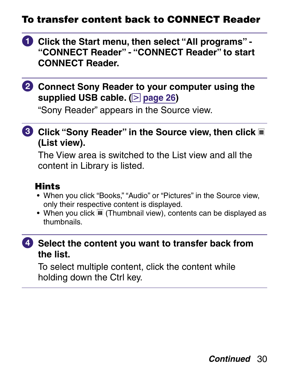 Sony Q READER PRS-500 User Manual | Page 30 / 82