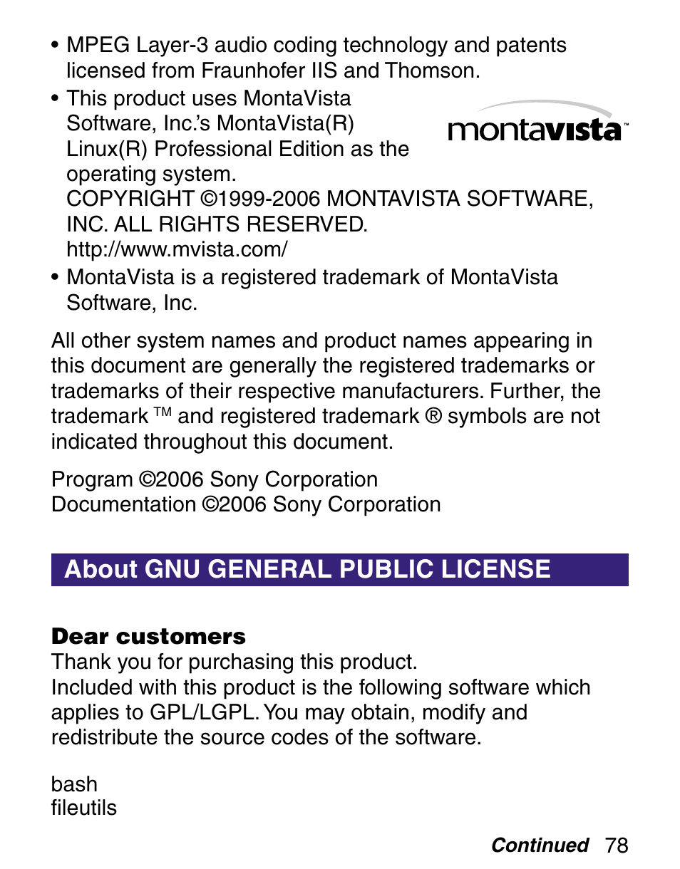 About gnu general public license | Sony Q READER PRS-500 User Manual | Page 78 / 82