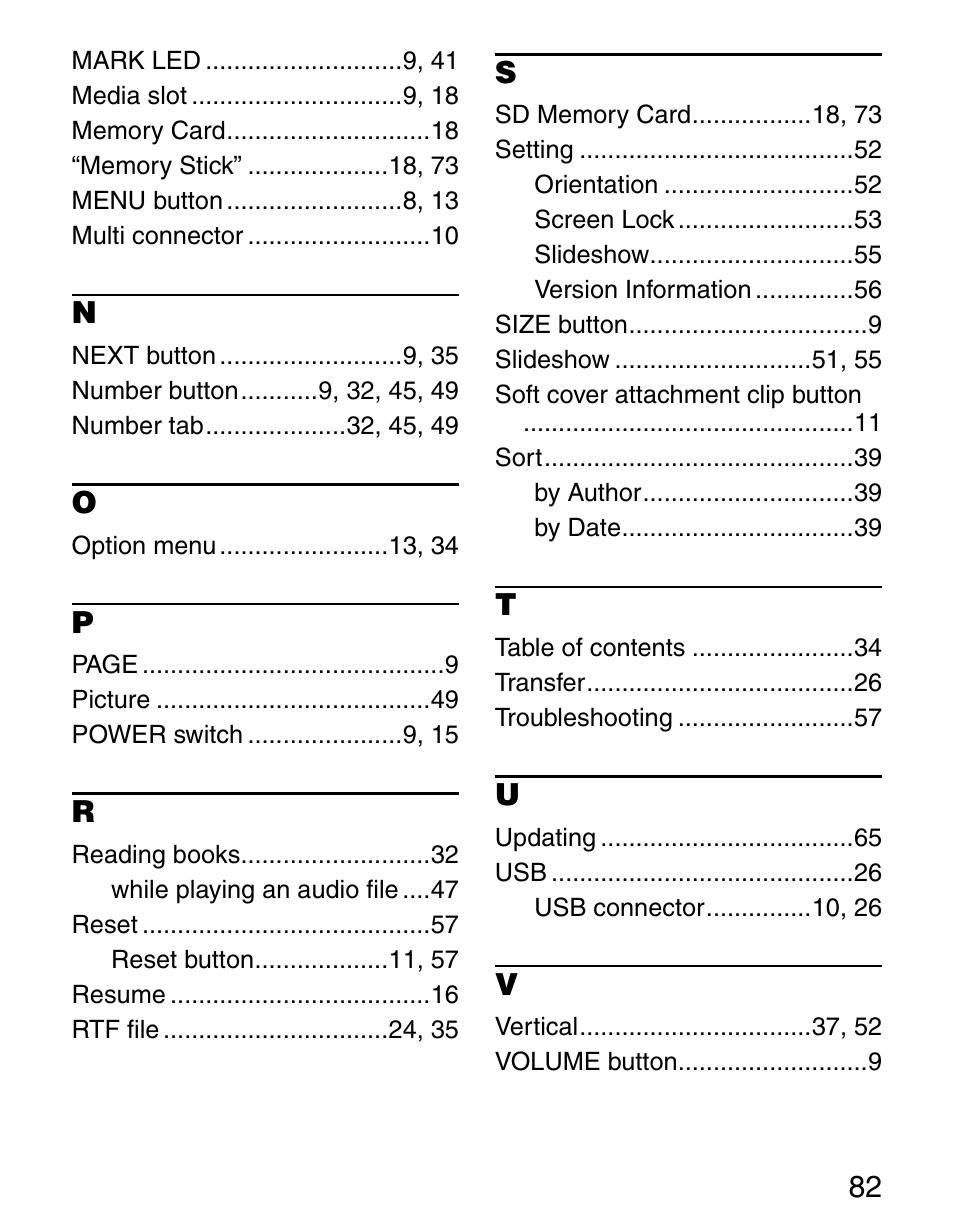 Sony Q READER PRS-500 User Manual | Page 82 / 82