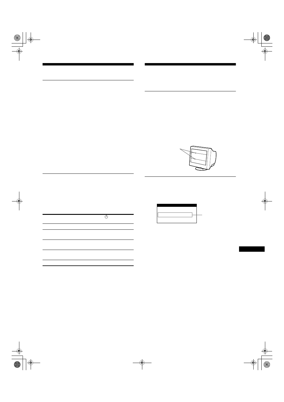 Technische kenmerken, Storingzoeken, Voorinstel- en gebruikersmodes | Stroomspaarfunctie, Schermberichten | Sony CPD-E200E User Manual | Page 111 / 116