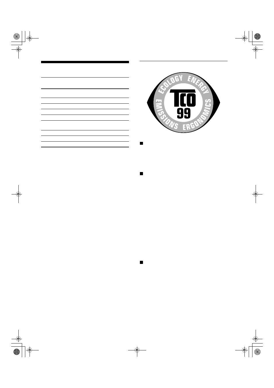 Appendix, Preset mode timing table, Tco’99 eco-document | Preset mode timing table tco’99 eco-document | Sony CPD-E200E User Manual | Page 115 / 116