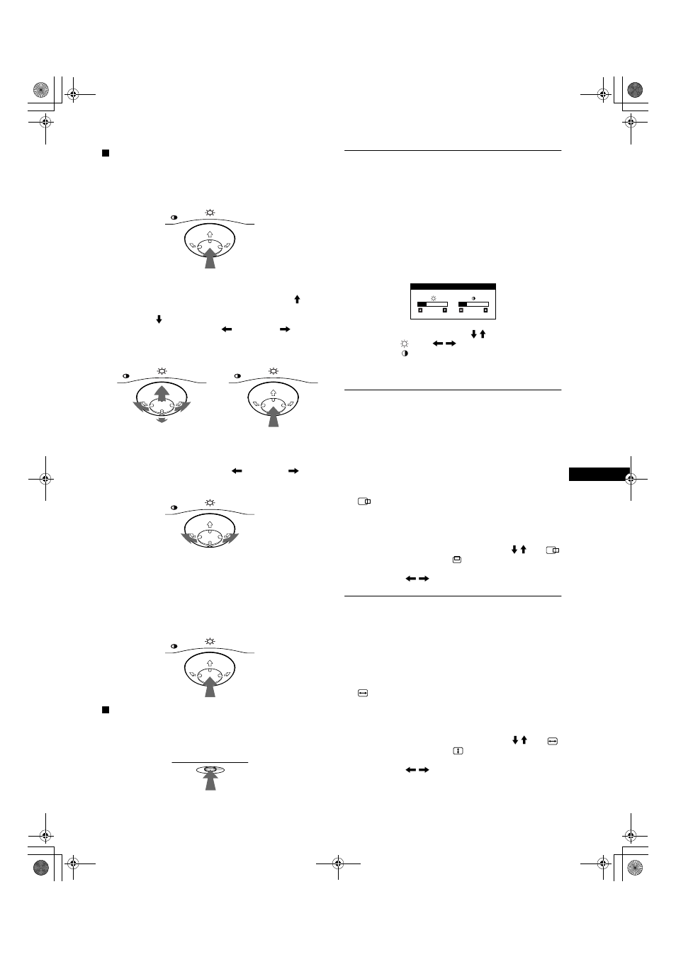 Einstellen von helligkeit und kontrast, Einstellen der bildposition (bildlg), Einstellen der bildgröße (grösse) | E (seite 9, F seite 9, Seite 9), Össe (seite 9) | Sony CPD-E200E User Manual | Page 37 / 116