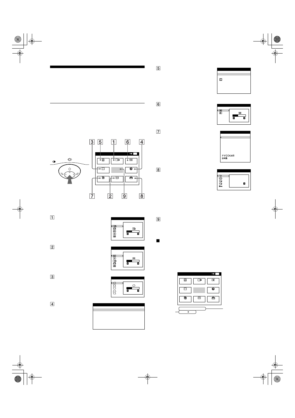 Personalizzazione del monitor, Come spostarsi all’interno del menu | Sony CPD-E200E User Manual | Page 64 / 116