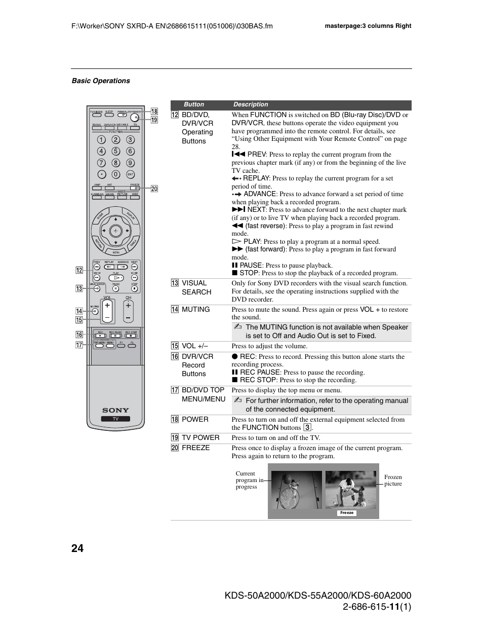 Sony GRAND WEGA KDS-60A2000 User Manual | Page 24 / 67