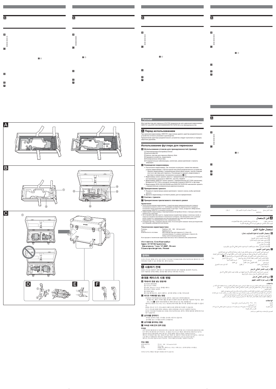 Ab c, De f | Sony LCH-FXA User Manual | Page 2 / 2