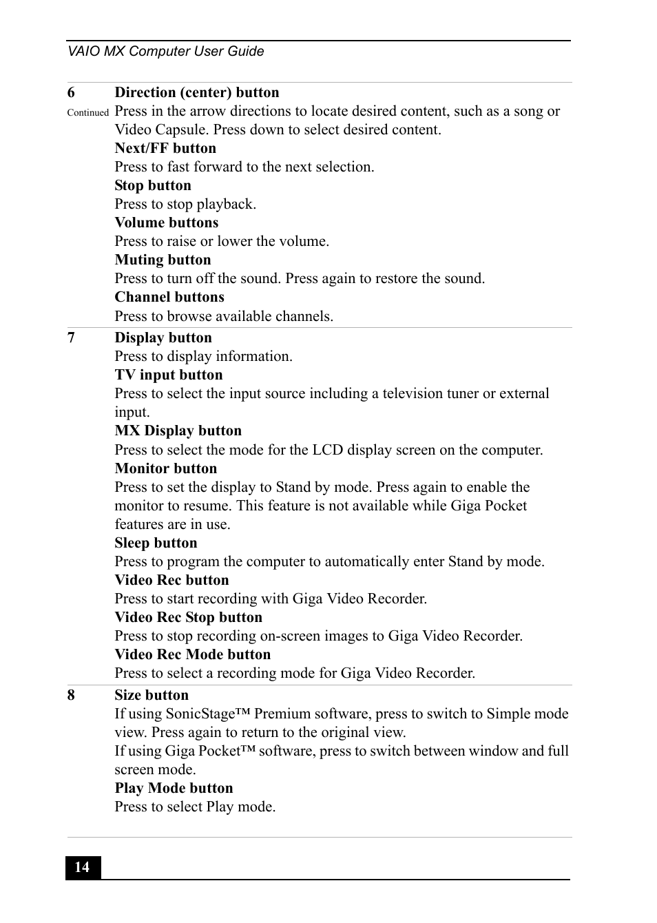 Sony PCV-MXS20 User Manual | Page 14 / 100