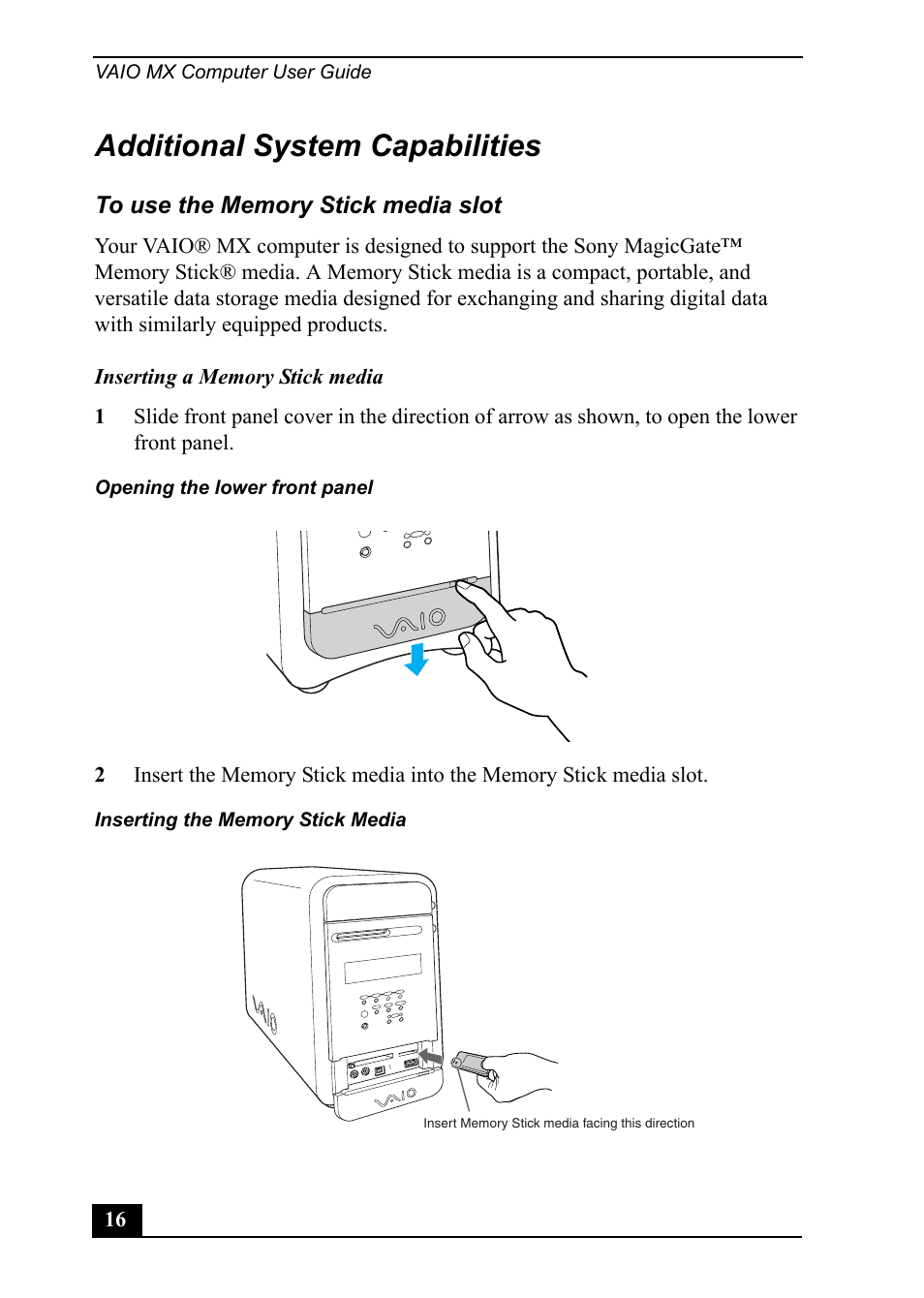 Additional system capabilities | Sony PCV-MXS20 User Manual | Page 16 / 100