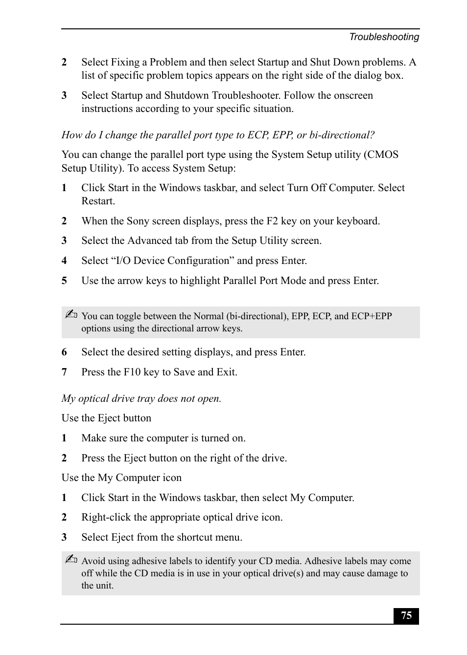 Sony PCV-MXS20 User Manual | Page 75 / 100