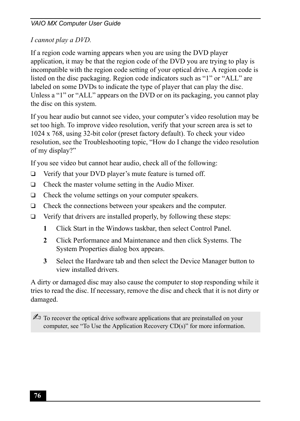 Sony PCV-MXS20 User Manual | Page 76 / 100