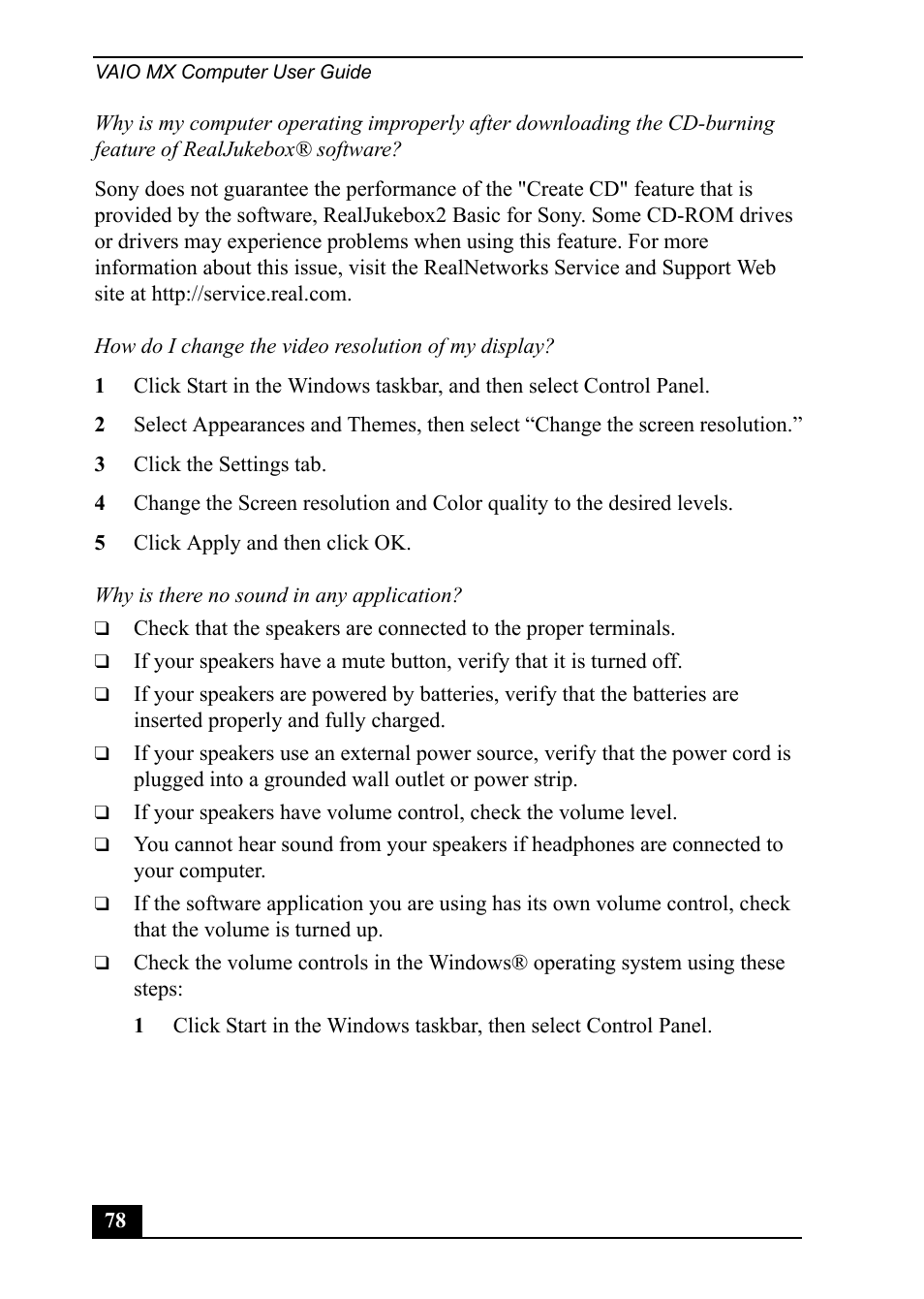 Sony PCV-MXS20 User Manual | Page 78 / 100