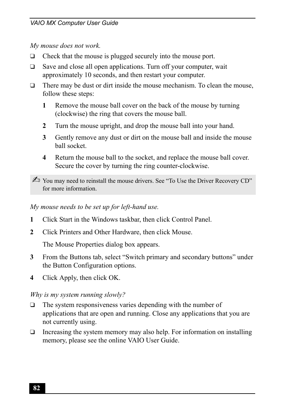 Sony PCV-MXS20 User Manual | Page 82 / 100