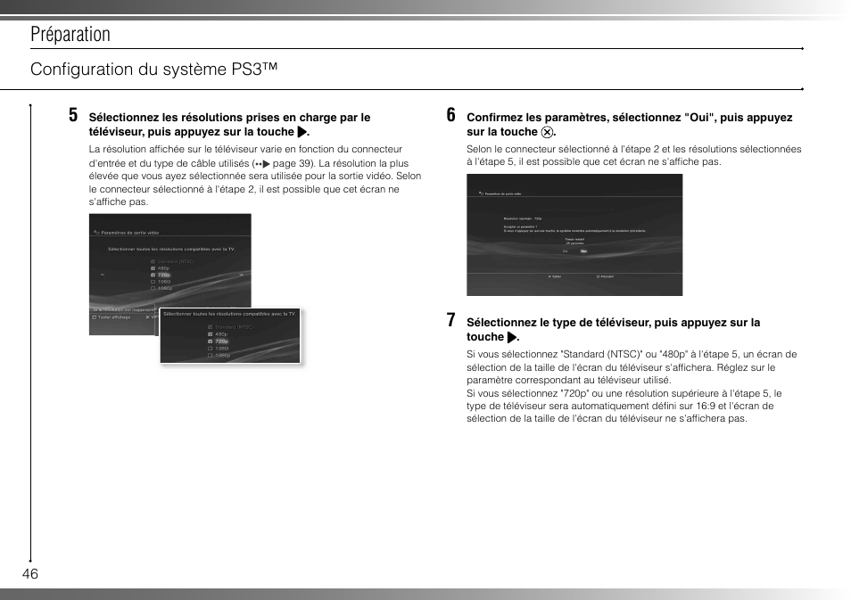 Préparation, Confi guration du système ps3 | Sony 80GB Playstation 3 4-107-608-11 User Manual | Page 46 / 100