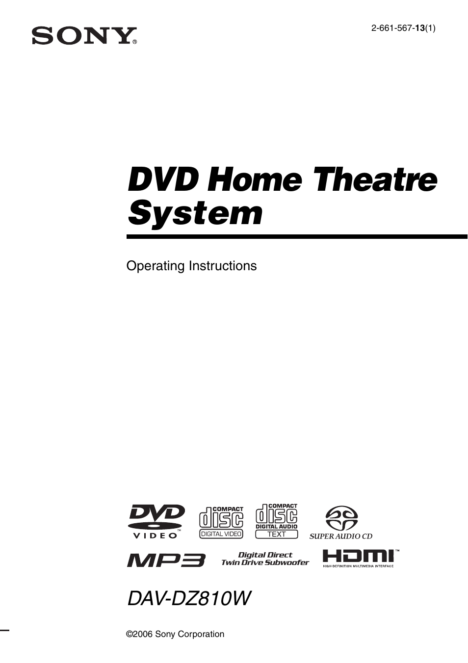 Sony DAV-DZ810W User Manual | 112 pages