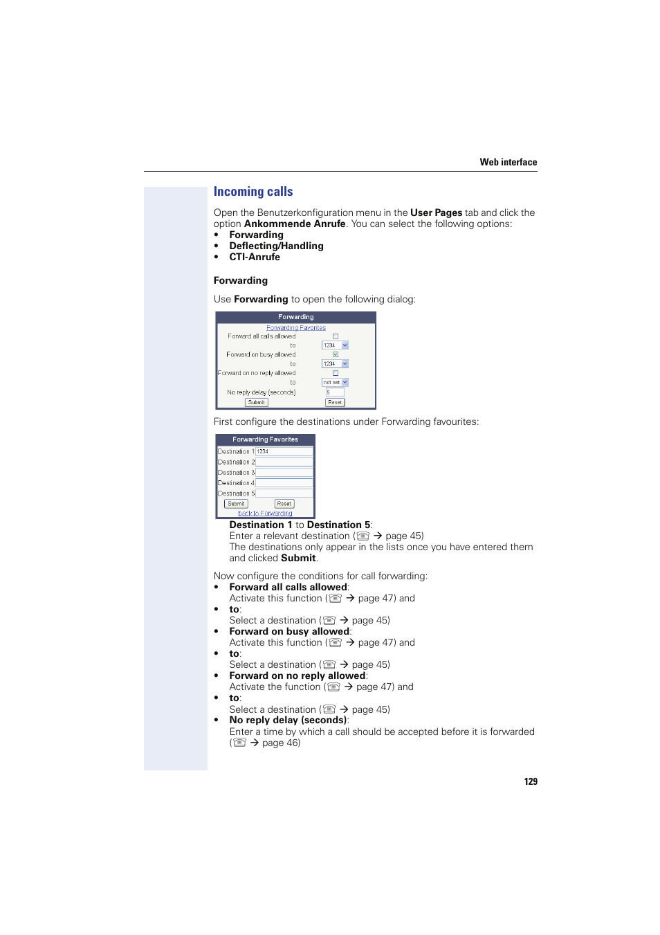 Incoming calls | Sony HIPATH 8000 User Manual | Page 129 / 140