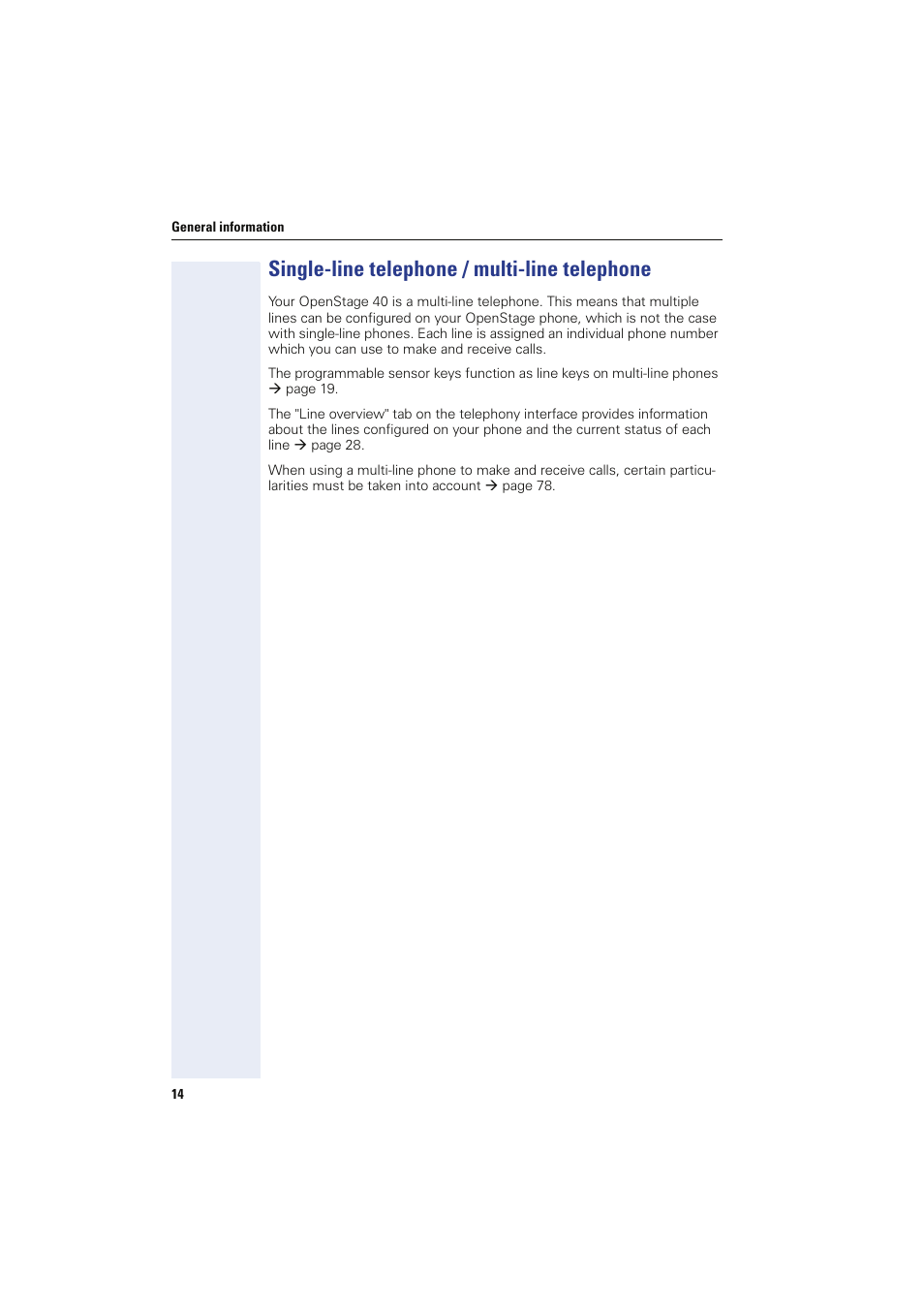 Single-line telephone / multi-line telephone | Sony HIPATH 8000 User Manual | Page 14 / 140